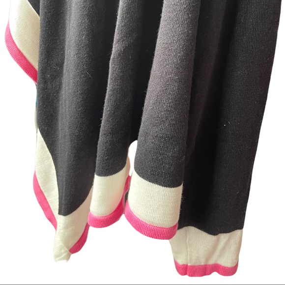 Charter Club - Black, pink, and white sweater cardigan with beautiful drape, 1X - Picture 3 of 8